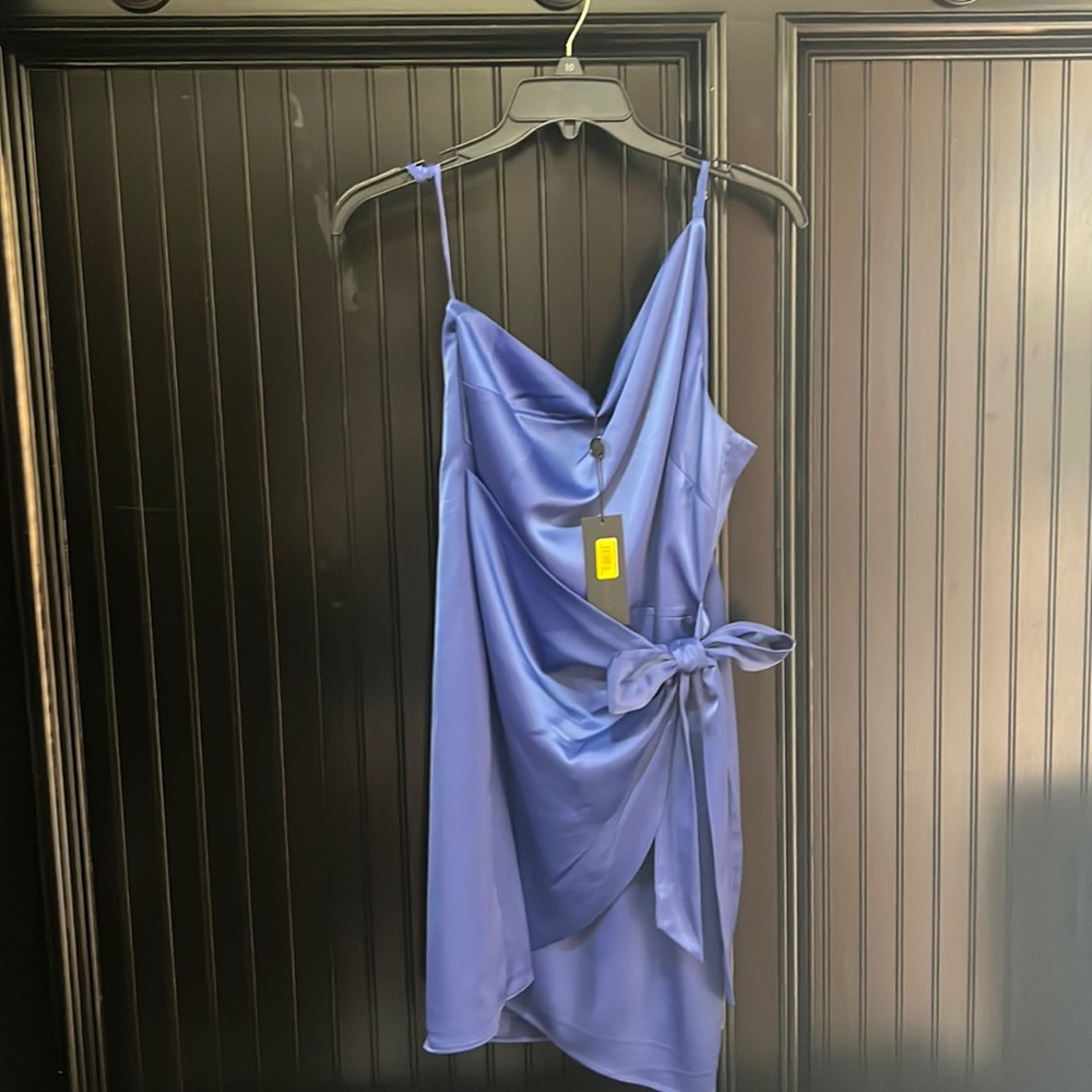 SEMI FORMAL SATIN ASYMMETRICAL DRESS       ‼️NWT‼️